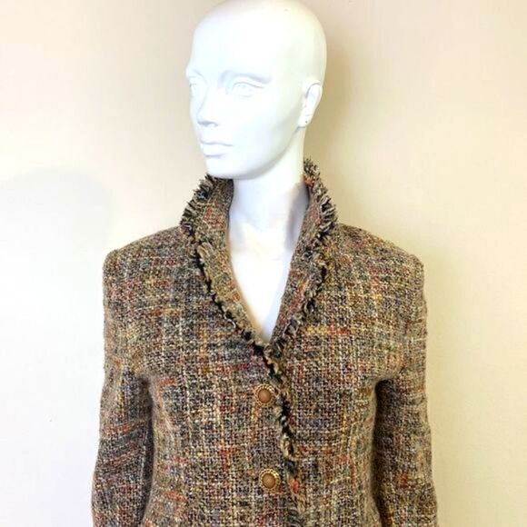 Tweed Colorful Blazer SZ 4-6 Made in France French  size 38 - Picture 2 of 9
